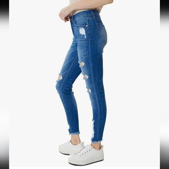 KAN CAN Jeans Sharon-Becky Mid-Rise Distressed Ripped Skinny Jeans - Size 25 - Picture 16 of 16
